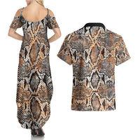 Wild Animal Skins Couples Matching Summer Maxi Dress and Hawaiian Shirt Vintage Snake Skin Pattern - Wonder Print Shop