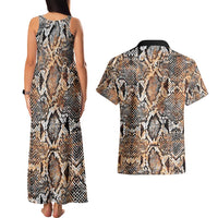 Wild Animal Skins Couples Matching Tank Maxi Dress and Hawaiian Shirt Vintage Snake Skin Pattern - Wonder Print Shop