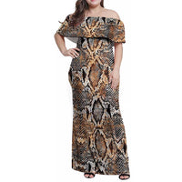 Wild Animal Skins Family Matching Off Shoulder Maxi Dress and Hawaiian Shirt Vintage Snake Skin Pattern - Wonder Print Shop
