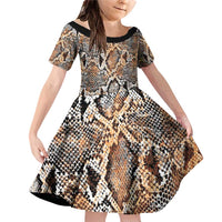 Wild Animal Skins Family Matching Off Shoulder Short Dress and Hawaiian Shirt Vintage Snake Skin Pattern - Wonder Print Shop