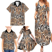 Wild Animal Skins Family Matching Summer Maxi Dress and Hawaiian Shirt Vintage Snake Skin Pattern - Wonder Print Shop