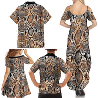 Wild Animal Skins Family Matching Summer Maxi Dress and Hawaiian Shirt Vintage Snake Skin Pattern - Wonder Print Shop