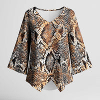 Wild Animal Skins Kimono Sleeve Blouse Vintage Snake Skin Pattern - Wonder Print Shop