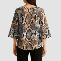 Wild Animal Skins Kimono Sleeve Blouse Vintage Snake Skin Pattern - Wonder Print Shop