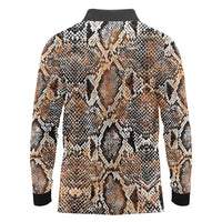 Wild Animal Skins Long Sleeve Polo Shirt Vintage Snake Skin Pattern - Wonder Print Shop