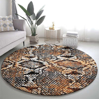 Wild Animal Skins Round Carpet Vintage Snake Skin Pattern - Wonder Print Shop