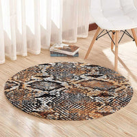 Wild Animal Skins Round Carpet Vintage Snake Skin Pattern - Wonder Print Shop