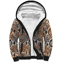 Wild Animal Skins Sherpa Hoodie Vintage Snake Skin Pattern - Wonder Print Shop
