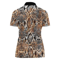 Wild Animal Skins Women Polo Shirt Vintage Snake Skin Pattern - Wonder Print Shop