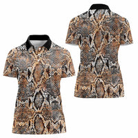 Wild Animal Skins Women Polo Shirt Vintage Snake Skin Pattern - Wonder Print Shop