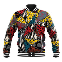 Wild Animal Skins Baseball Jacket Triangles Pattern Afro Pattern Style - Wonder Print Shop