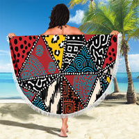 Wild Animal Skins Beach Blanket Triangles Pattern Afro Pattern Style - Wonder Print Shop