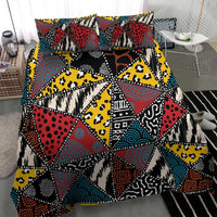 Wild Animal Skins Bedding Set Triangles Pattern Afro Pattern Style - Wonder Print Shop