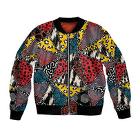 Wild Animal Skins Bomber Jacket Triangles Pattern Afro Pattern Style - Wonder Print Shop