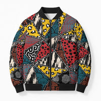 Wild Animal Skins Bomber Puffer Jacket Triangles Pattern Afro Pattern Style - Wonder Print Shop