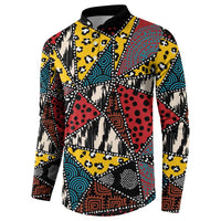 Wild Animal Skins Button Sweatshirt Triangles Pattern Afro Pattern Style - Wonder Print Shop