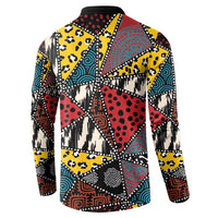 Wild Animal Skins Button Sweatshirt Triangles Pattern Afro Pattern Style - Wonder Print Shop