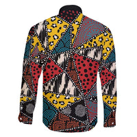 Wild Animal Skins Family Matching Long Sleeve Bodycon Dress and Hawaiian Shirt Triangles Pattern Afro Pattern Style - Wonder Print Shop