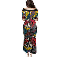 Wild Animal Skins Family Matching Puletasi and Hawaiian Shirt Triangles Pattern Afro Pattern Style - Wonder Print Shop