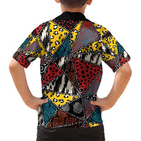 Wild Animal Skins Family Matching Short Sleeve Bodycon Dress and Hawaiian Shirt Triangles Pattern Afro Pattern Style - Wonder Print Shop