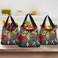 Wild Animal Skins Grocery Bag Triangles Pattern Afro Pattern Style - Wonder Print Shop
