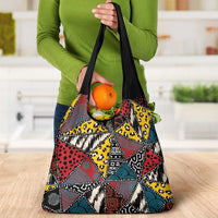 Wild Animal Skins Grocery Bag Triangles Pattern Afro Pattern Style - Wonder Print Shop