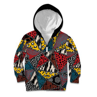 Wild Animal Skins Kid Hoodie Triangles Pattern Afro Pattern Style - Wonder Print Shop