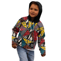 Wild Animal Skins Kid Hoodie Triangles Pattern Afro Pattern Style - Wonder Print Shop