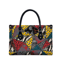Wild Animal Skins Leather Bag Triangles Pattern Afro Pattern Style - Wonder Print Shop