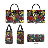 Wild Animal Skins Leather Bag Triangles Pattern Afro Pattern Style - Wonder Print Shop