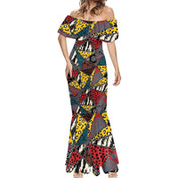 Wild Animal Skins Mermaid Dress Triangles Pattern Afro Pattern Style - Wonder Print Shop