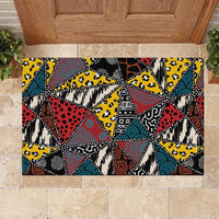 Wild Animal Skins Rubber Doormat Triangles Pattern Afro Pattern Style - Wonder Print Shop