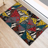 Wild Animal Skins Rubber Doormat Triangles Pattern Afro Pattern Style - Wonder Print Shop