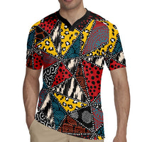 Wild Animal Skins Rugby Jersey Triangles Pattern Afro Pattern Style - Wonder Print Shop