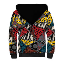 Wild Animal Skins Sherpa Hoodie Triangles Pattern Afro Pattern Style - Wonder Print Shop
