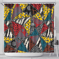 Wild Animal Skins Shower Curtain Triangles Pattern Afro Pattern Style - Wonder Print Shop
