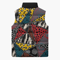 Wild Animal Skins Sleeveless Puffer Jacket Triangles Pattern Afro Pattern Style - Wonder Print Shop
