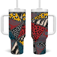 Wild Animal Skins Tumbler With Handle Triangles Pattern Afro Pattern Style - Wonder Print Shop