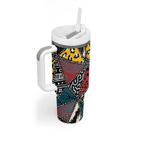 Wild Animal Skins Tumbler With Handle Triangles Pattern Afro Pattern Style - Wonder Print Shop