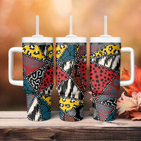 Wild Animal Skins Tumbler With Handle Triangles Pattern Afro Pattern Style - Wonder Print Shop