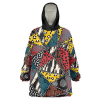 Wild Animal Skins Wearable Blanket Hoodie Triangles Pattern Afro Pattern Style - Wonder Print Shop