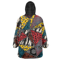 Wild Animal Skins Wearable Blanket Hoodie Triangles Pattern Afro Pattern Style - Wonder Print Shop