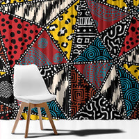Wild Animal Skins Window Curtain Triangles Pattern Afro Pattern Style - Wonder Print Shop