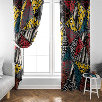 Wild Animal Skins Window Curtain Triangles Pattern Afro Pattern Style - Wonder Print Shop