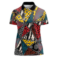 Wild Animal Skins Women Polo Shirt Triangles Pattern Afro Pattern Style - Wonder Print Shop