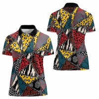 Wild Animal Skins Women Polo Shirt Triangles Pattern Afro Pattern Style - Wonder Print Shop