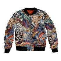 Wild Animal Skins Bomber Jacket Unique Leopard Zebra And Snake Patterns - Wonder Print Shop