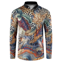 Wild Animal Skins Button Sweatshirt Unique Leopard Zebra And Snake Patterns - Wonder Print Shop