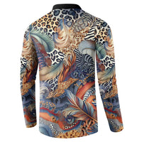Wild Animal Skins Button Sweatshirt Unique Leopard Zebra And Snake Patterns - Wonder Print Shop