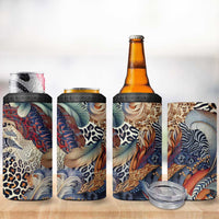 Wild Animal Skins 4 in 1 Can Cooler Tumbler Unique Leopard Zebra And Snake Patterns - Wonder Print Shop